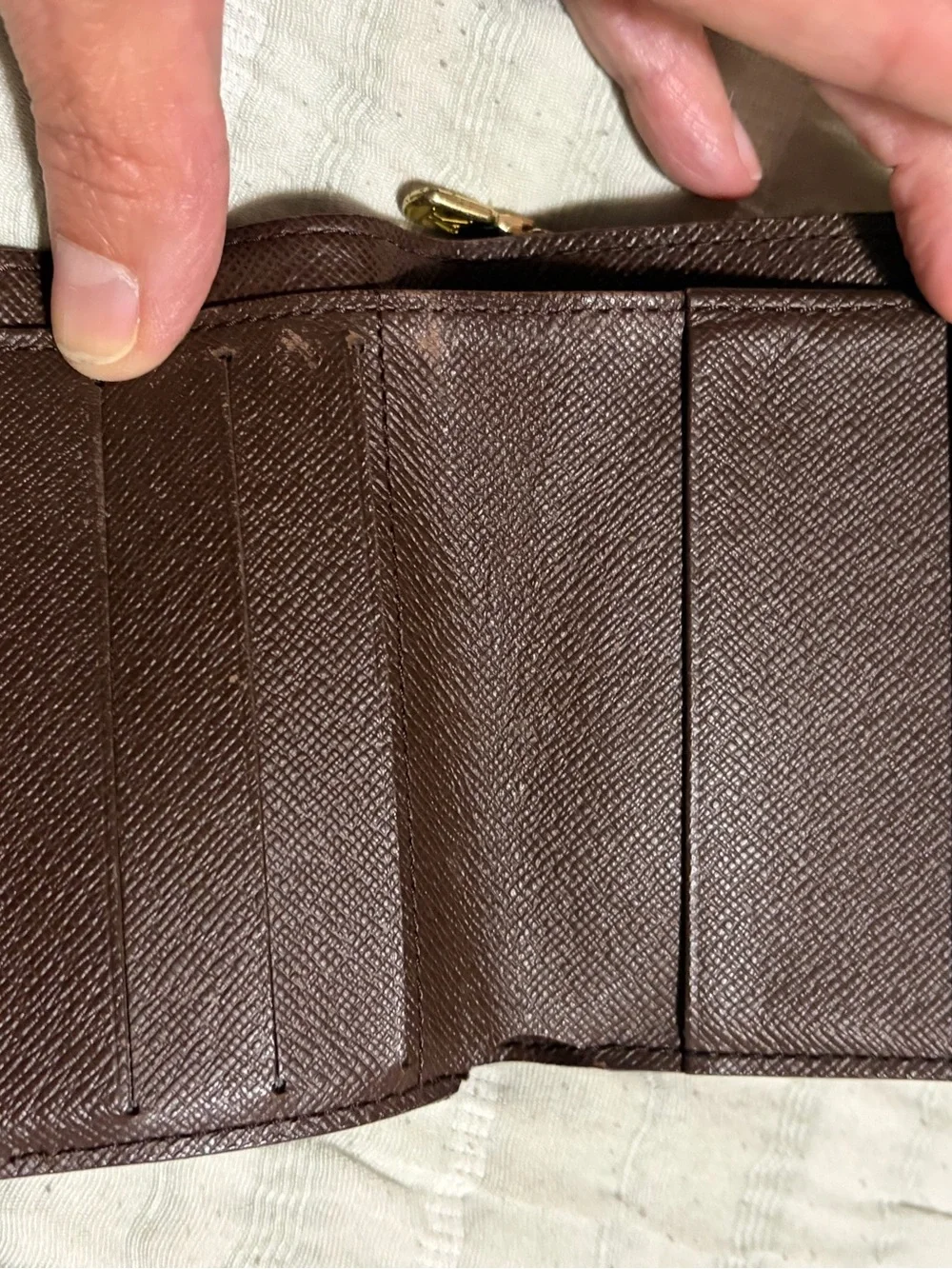 Louis Vuitton Brown Damier Canvas compact Wallet